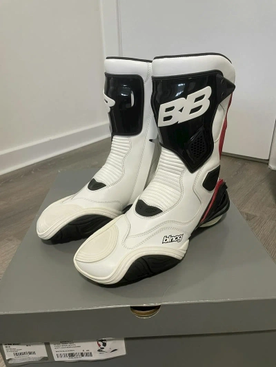 Pre-owned Balenciaga Tyrex Biker Boots In White