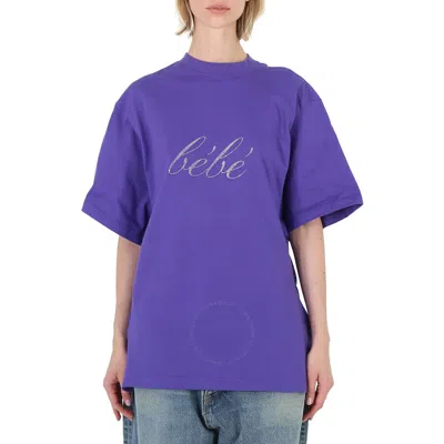 Balenciaga Ultraviolet Bebe Worn-out Cotton T-shirt In Purple