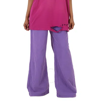 Balenciaga Ultraviolet Creased Effect Extra Long Lounge Pants In Purple