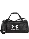 Balenciaga Maxi Logo Leather Duffle Bag In Black