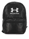 Balenciaga Smooth Lambskin Backpack With Front Logo In Black
