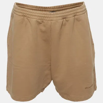 Pre-owned Balenciaga Unifit Brown Cotton Knit Sweat Shorts L