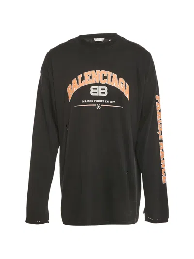Pre-owned Balenciaga Unifit Logo-print T-shirt In Black