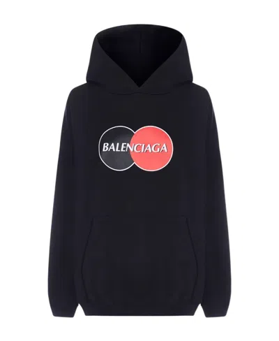 Balenciaga Uniform Large Fit Hoodie In Black
