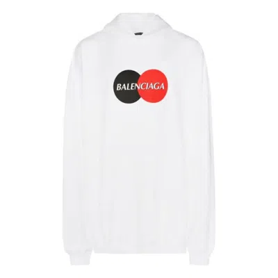 Balenciaga Uniform Logo Print Hoodie 'white'