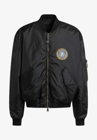 Balenciaga Black Nylon Uniform Merch Large Fit Bomber