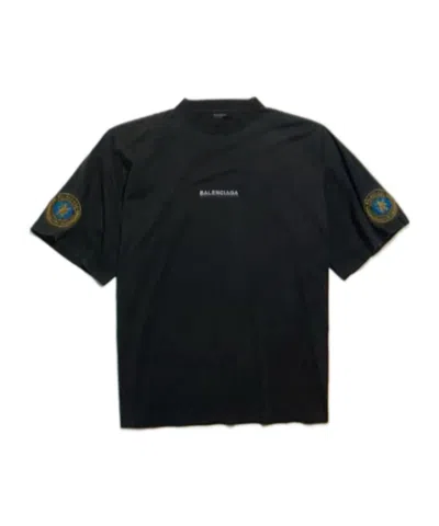 BALENCIAGA BALENCIAGA LOGO EMBROIDERED CREWNECK T-SHIRT