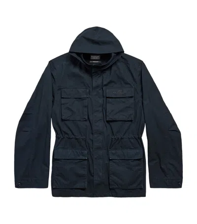 Balenciaga Uniform Parka Coat In Blue