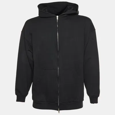 Pre-owned Balenciaga Unisex Black Cotton Zip-up Hoodie S