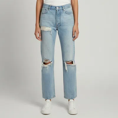 Pre-owned Balenciaga Unisex Blue Denim Distressed Jeans M/waist 32"