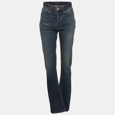 Pre-owned Balenciaga Unisex Denim Bootcut Jeans Xs/ Waist 26" In Blue