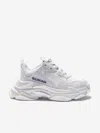 BALENCIAGA UNISEX FAUX LEATHER TRIPLE S TRAINERS EU 24 UK 7 WHITE