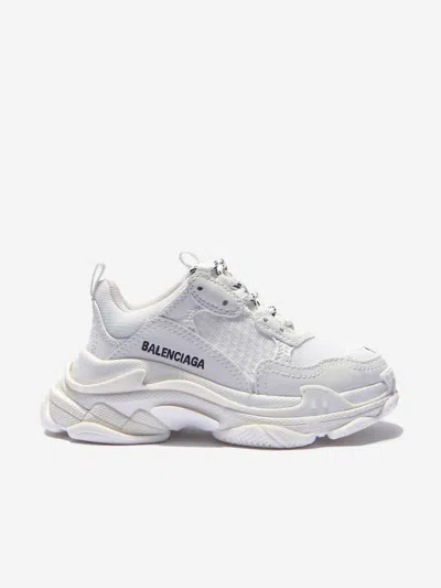 Balenciaga Unisex Faux Leather Triple S Trainers Eu 27 Uk 9 White