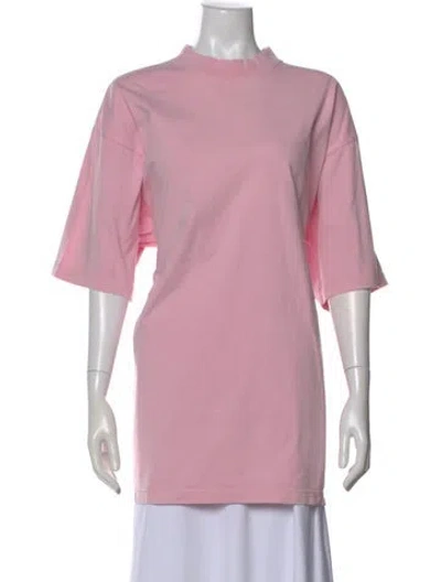 Pre-owned Balenciaga Unisex Mock Neck T-shirt In Pink