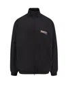 Balenciaga Black Sweatshirt With High Neck And Front And Rear Logo Print In Cotton Blend Man