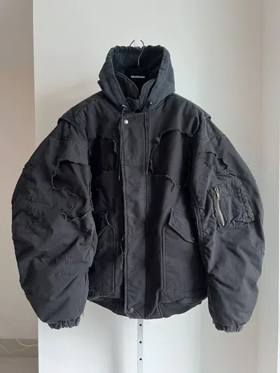 ジャケット・アウター BALENCIAGA UNITY DESTROYED BOMBER JACKET balenciaga-unity-destroyed-