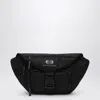 Balenciaga Unity Large Black Nylon Waist Handbag In Black