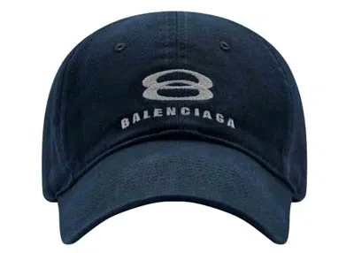 Pre-owned Balenciaga Unity Snowboard Cap In Indigo