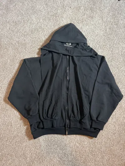 Pre-owned Balenciaga Unity Sports Icon Incognito Oversized Hoodie In Black
