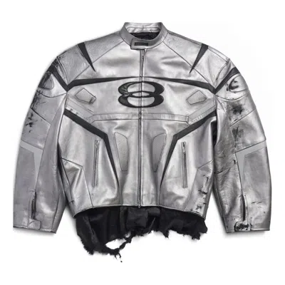 Balenciaga Unity Sports Icon Racer Jacket 'silver' In Metallic