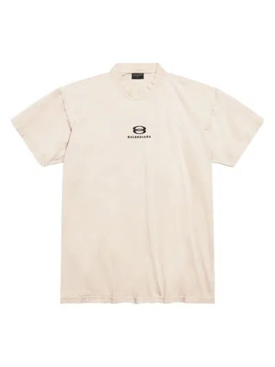Balenciaga Unity Sports Icon Stretched-out T-shirt Oversized In Light Beige