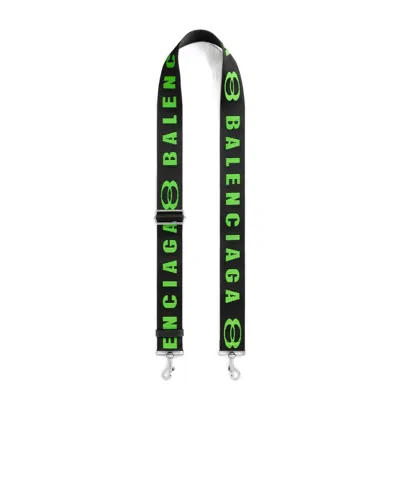 Balenciaga Unity Strap In Black/apple Green
