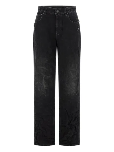 Balenciaga Urban Style Denim Trousers Featuring Pockets In Black