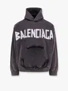 Balenciaga Men Black Hoodie With Logo Lettering On The Front And Logo Print On The Back In Cotton Ma In Grey