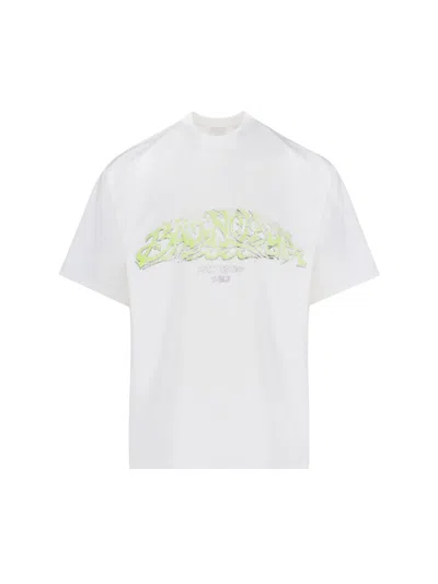 Balenciaga Usured Print T-shirt In White