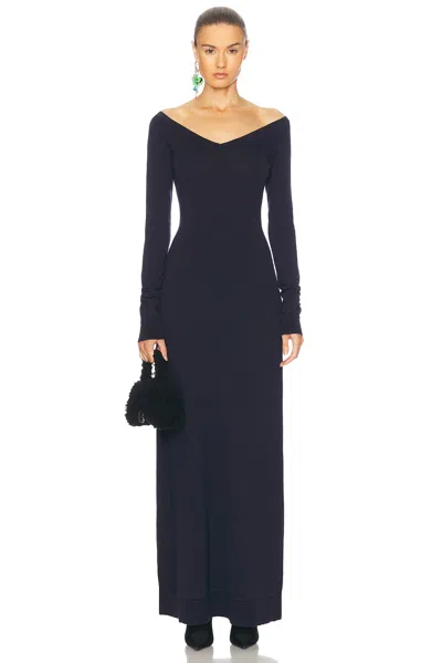 Balenciaga V-neck Dress In Navy