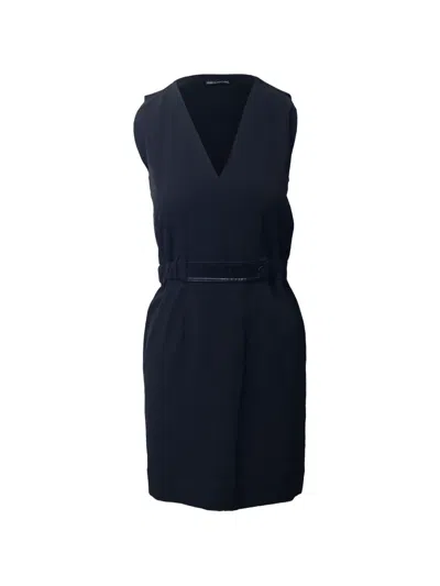 Pre-owned Balenciaga V-neck Mini Dress In Black