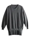 Balenciaga Long Sleeve Layered Sweater Dress In Gray