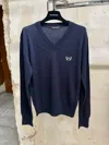 Balenciaga V-neck Sweater In Blue