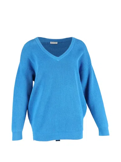 Pre-owned Balenciaga V-neck Sweater In Blue