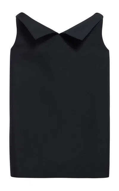 Balenciaga Vareuse Wool-blend Scuba Mini Dress In Black