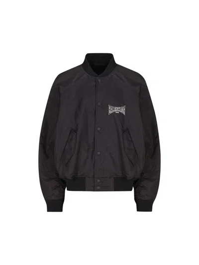 Balenciaga Black 'paris' Bomber Jacket
