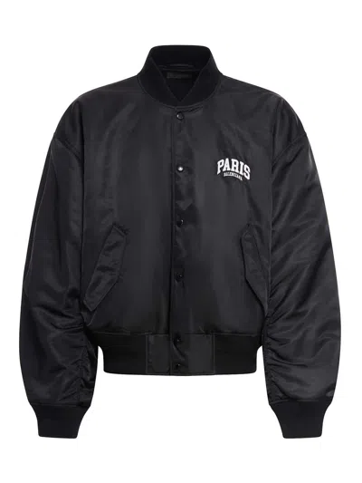 Balenciaga Black 'paris' Bomber Jacket