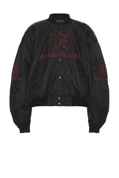 Balenciaga Varsity Jacket In Black