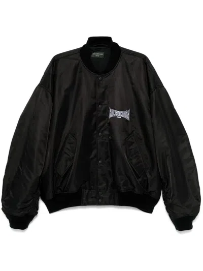 Balenciaga Varsity Nylon Bomber Jacket