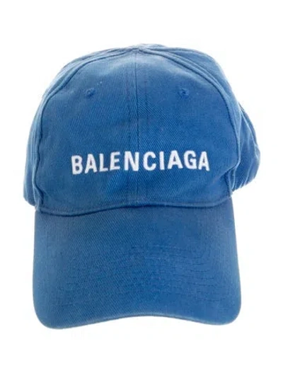 Pre-owned Balenciaga Velcro Baseball Cap In Blue