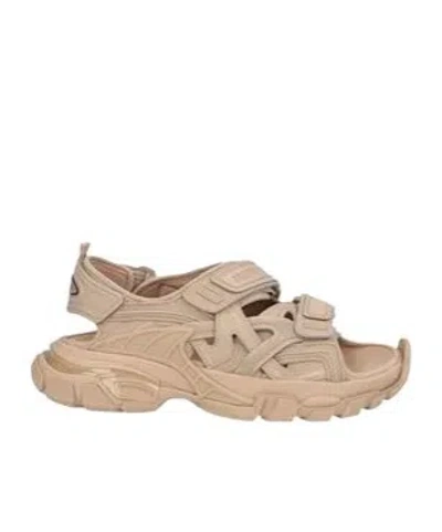 Balenciaga Velcro Chunky Heel Sandals In Nude