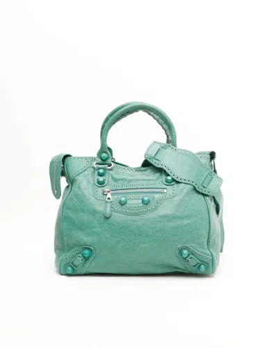 Balenciaga Velo Giant Covered Brogues Bag In Green