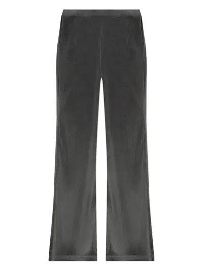 Balenciaga Velour Wide-leg Track Pants In Gray