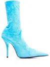 Balenciaga Pointed Short Boots In Blue