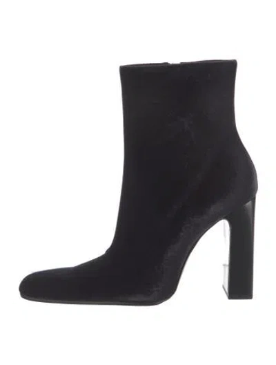 Pre-owned Balenciaga Velvet Boots In Black