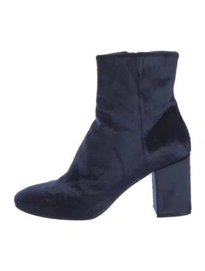 Pre-owned Balenciaga Velvet Boots In Blue
