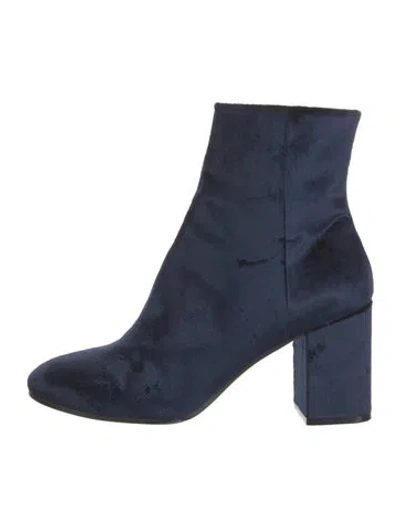 Pre-owned Balenciaga Velvet Boots In Blue