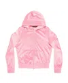 Balenciaga Ladies Pink Bb Paris Strass Zip-up Hoodie In Pink