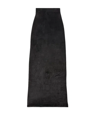 BALENCIAGA BALENCIAGA MID-WAISTED VELVET MAXI SKIRT
