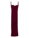 Balenciaga Long Plum-colored Velvet Dress In Purple